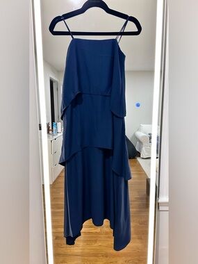 Banana Republic size 00P Women's Navy Blue Layered Maxi Dress